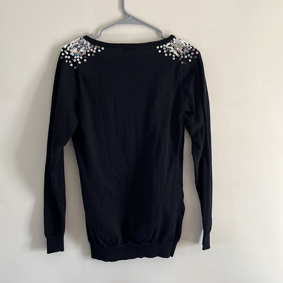 Black Sweater w/silver sequins - Picture 2 of 2